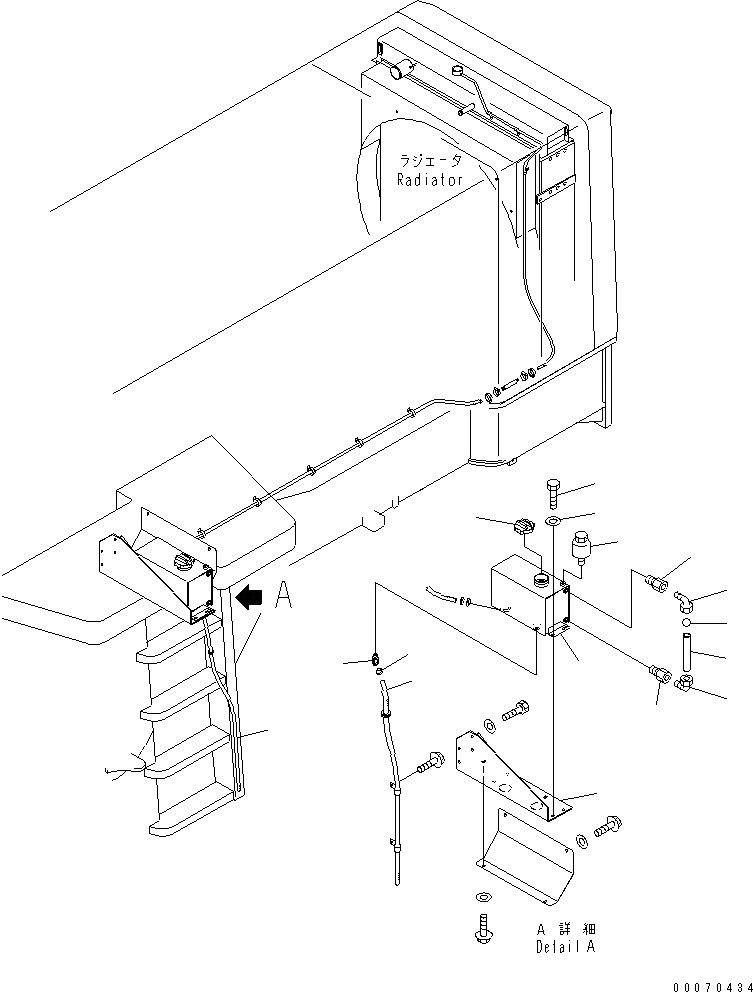 Схема запчастей Komatsu WA600-3 - РАДИАТОР (ВТОРИЧН. БАК) (СПЕЦ-Я -40С)(№-) СИСТЕМА ОХЛАЖДЕНИЯ