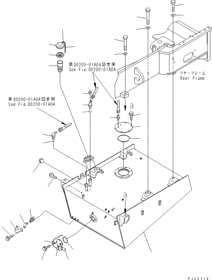 Схема запчастей Komatsu WA600-3 - ТОПЛИВН. БАК. (БАК И ДАТЧИК)(№-) ТОПЛИВН. БАК. AND КОМПОНЕНТЫ