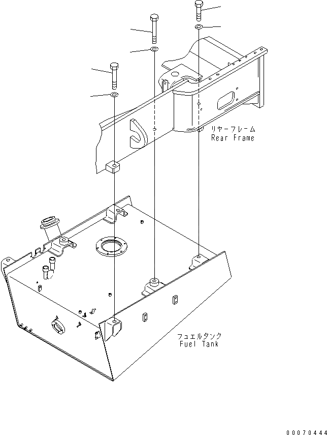 Схема запчастей Komatsu WA600-3 - ТОПЛИВН. БАК. (БАК ЭЛЕМЕНТЫ КРЕПЛЕНИЯ)(№-) ТОПЛИВН. БАК. AND КОМПОНЕНТЫ