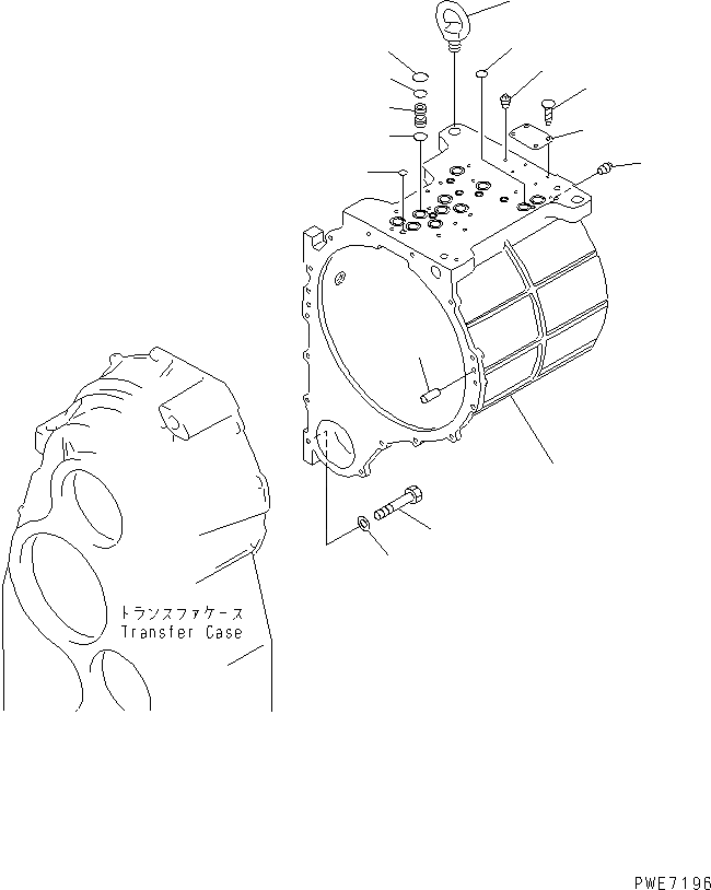 Схема запчастей Komatsu WA600-3 - ТРАНСМИССИЯ (КОРПУС ТРАНСМИССИИ) ГИДРОТРАНСФОРМАТОР И ТРАНСМИССИЯ