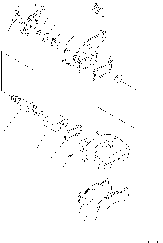 Схема запчастей Komatsu WA600-3 - ПЕРЕДНИЙ МОСТ (СТОЯНОЧНЫЙ ТОРМОЗ) (СПЕЦ-Я -40С)(№-) ГИДРОТРАНСФОРМАТОР И ТРАНСМИССИЯ