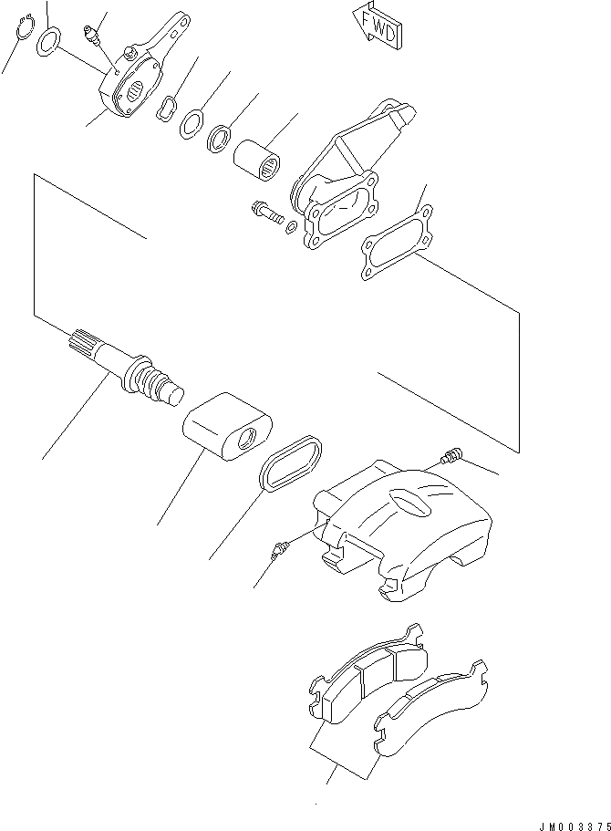 Схема запчастей Komatsu WA600-3 - ПЕРЕДНИЙ МОСТ (СТОЯНОЧНЫЙ ТОРМОЗ)(№-) ГИДРОТРАНСФОРМАТОР И ТРАНСМИССИЯ