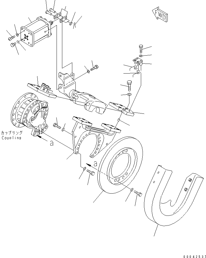 Схема запчастей Komatsu WA600-3 - ПЕРЕДНИЙ МОСТ (СТОЯНОЧНЫЙ ТОРМОЗ КРЕПЛЕНИЕ) (СПЕЦ-Я -40С)(№-) ГИДРОТРАНСФОРМАТОР И ТРАНСМИССИЯ