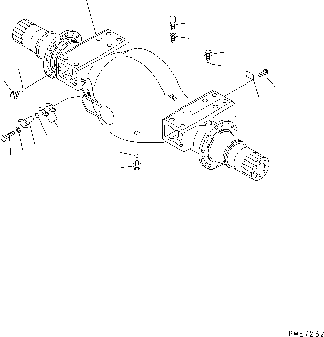 Схема запчастей Komatsu WA600-3 - ПЕРЕДНИЙ МОСТ (КОЖУХ) (СПЕЦ-Я -40С)(№-) ГИДРОТРАНСФОРМАТОР И ТРАНСМИССИЯ