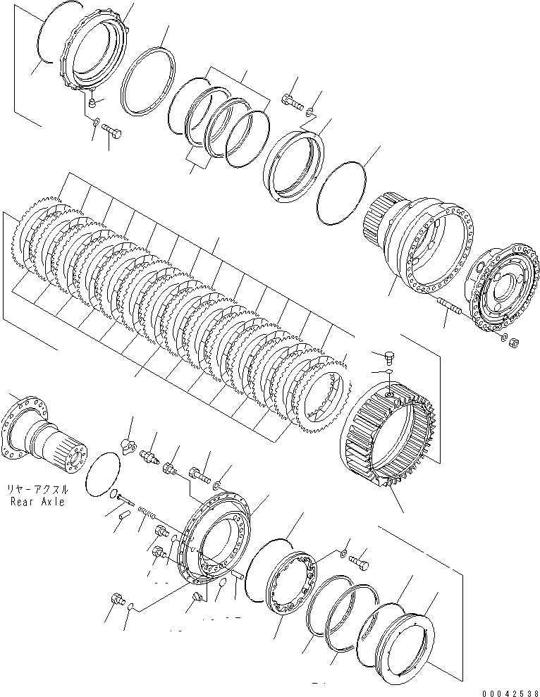 Схема запчастей Komatsu WA600-3 - ЗАДН. МОСТ (КОЛЕСН. ТОРМОЗ) (СПЕЦ-Я -40С)(№-) ГИДРОТРАНСФОРМАТОР И ТРАНСМИССИЯ