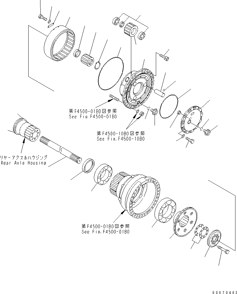 Схема запчастей Komatsu WA600-3 - ЗАДН. МОСТ (КОНЕЧНАЯ ПЕРЕДАЧА)(№-) ГИДРОТРАНСФОРМАТОР И ТРАНСМИССИЯ