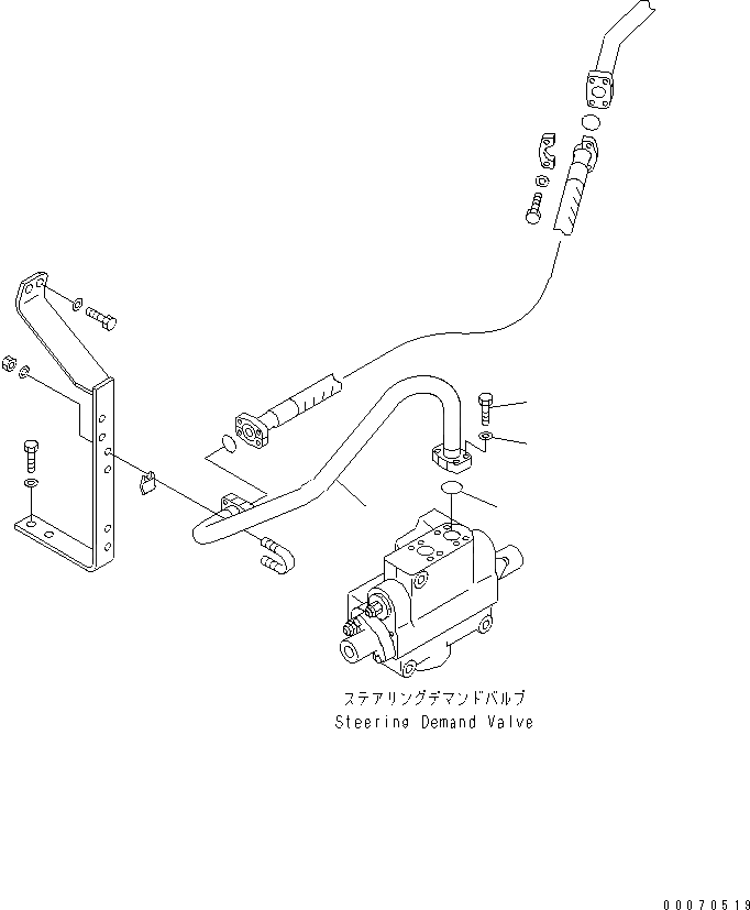 Схема запчастей Komatsu WA600-3 - КЛАПАН РУЛЕВОГО УПРАВЛЕНИЯ (ГИДРОЛИНИЯ КЛАПАНА РУЛЕВ. УПРАВЛЕНИЯ) (СПЕЦ-Я -40С)(№-) ГИДРАВЛИКА