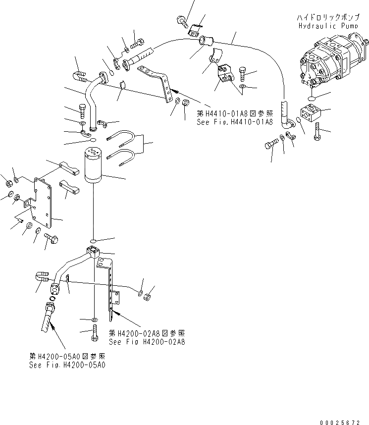 Схема запчастей Komatsu WA600-3 - ГИДРАВЛ ЛИНИЯ (ЛИНИЯ ПОДАЧИ¤ ДЛЯ РУЛЕВ. УПРАВЛЕНИЕ ЗАПРАШИВАЮЩ. КЛАПАН¤ /) (С ВСАСЫВ. ВЕНТИЛЯТОРОМ)(№-) ГИДРАВЛИКА