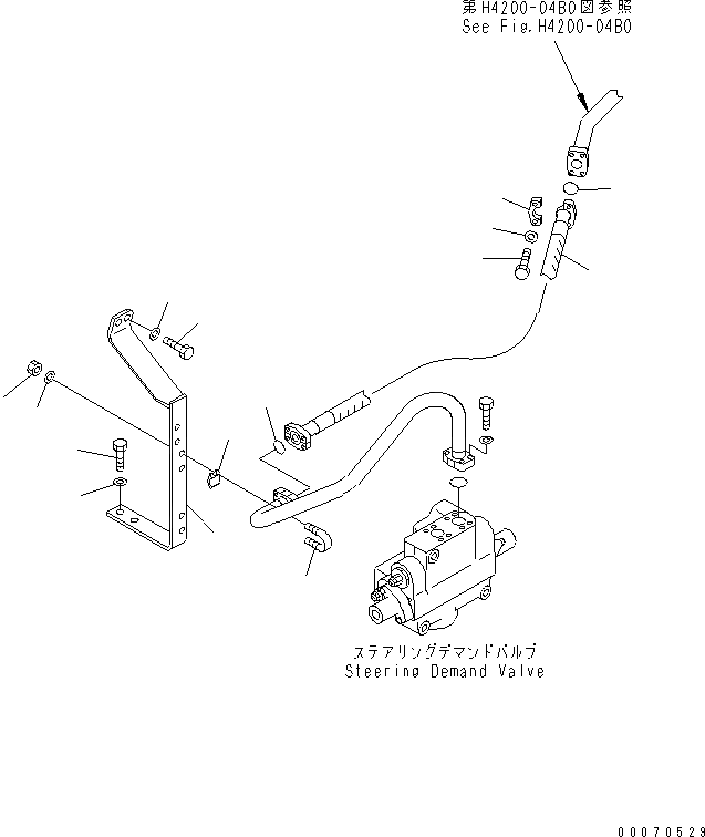 Схема запчастей Komatsu WA600-3 - ГИДРАВЛ ЛИНИЯ (ЛИНИЯ ПОДАЧИ¤ ДЛЯ РУЛЕВ. УПРАВЛЕНИЕ ЗАПРАШИВАЮЩ. КЛАПАН¤ ПЕРЕДН.) (СПЕЦ-Я -40С)(№-) ГИДРАВЛИКА