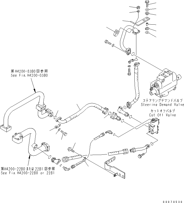 Схема запчастей Komatsu WA600-3 - ГИДРАВЛ ЛИНИЯ (ОТСЕКАЮЩ. КЛАПАН) (СПЕЦ-Я -40С)(№-) ГИДРАВЛИКА