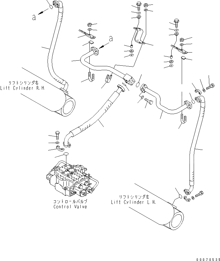 Схема запчастей Komatsu WA600-3 - ГИДРАВЛ ЛИНИЯ (ГИДРОЦИЛИНДР ПОДЪЕМА НИЖН. ЛИНИЯ) (СПЕЦ-Я -40С)(№-) ГИДРАВЛИКА