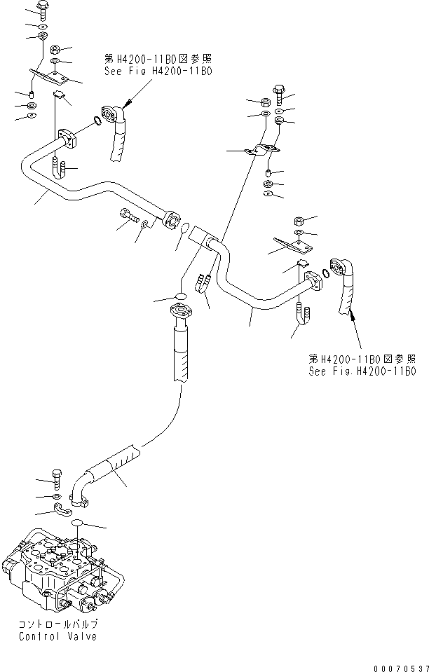 Схема запчастей Komatsu WA600-3 - ГИДРАВЛ ЛИНИЯ (ГИДРОЦИЛИНДР ПОДЪЕМА ВЕРХН. ЛИНИЯ¤ /)(№-) ГИДРАВЛИКА