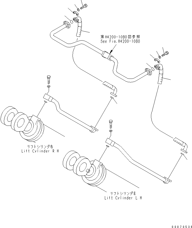 Схема запчастей Komatsu WA600-3 - ГИДРАВЛ ЛИНИЯ (ГИДРОЦИЛИНДР ПОДЪЕМА ВЕРХН. ЛИНИЯ¤ /) (СПЕЦ-Я -40С)(№-) ГИДРАВЛИКА