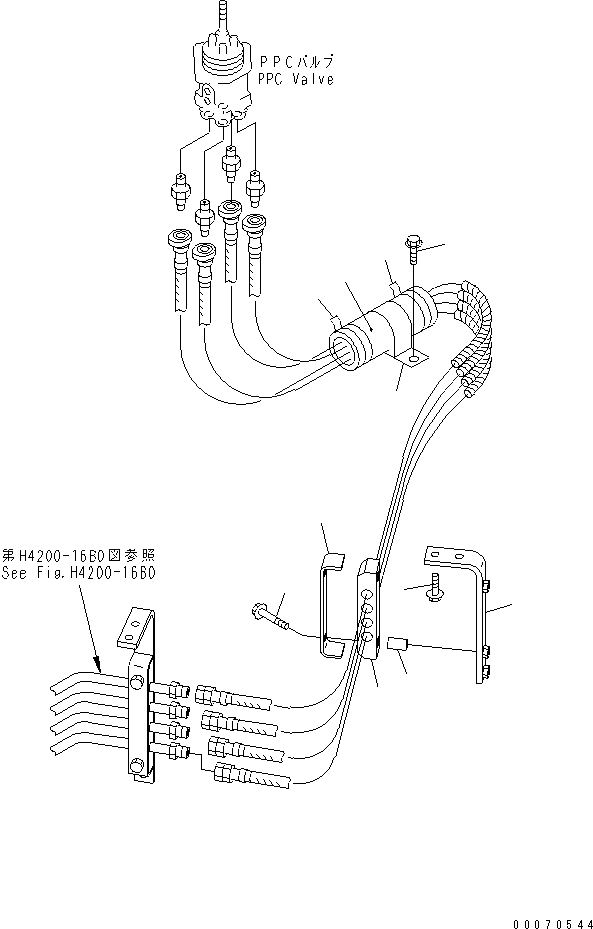 Схема запчастей Komatsu WA600-3 - ГИДРАВЛ ЛИНИЯ (P.P.C. КЛАПАН - УПРАВЛЯЮЩ. КЛАПАН¤ /) (КРЕПЛЕНИЕ ЧАСТЬ)(№-) ГИДРАВЛИКА