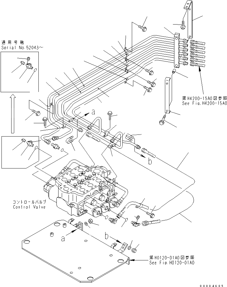 Схема запчастей Komatsu WA600-3 - ГИДРАВЛ ЛИНИЯ (P.P.C. КЛАПАН - УПРАВЛЯЮЩ. КЛАПАН¤ /) (С 3-Х СЕКЦИОНН. КЛАПАН)(№-) ГИДРАВЛИКА