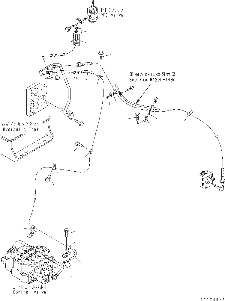 Схема запчастей Komatsu WA600-3 - ГИДРАВЛ ЛИНИЯ (P.P.C. КЛАПАН И ЗАГРУЗОЧН. КЛАПАН ВОЗВРАТН. ЛИНИЯ)(№-) ГИДРАВЛИКА