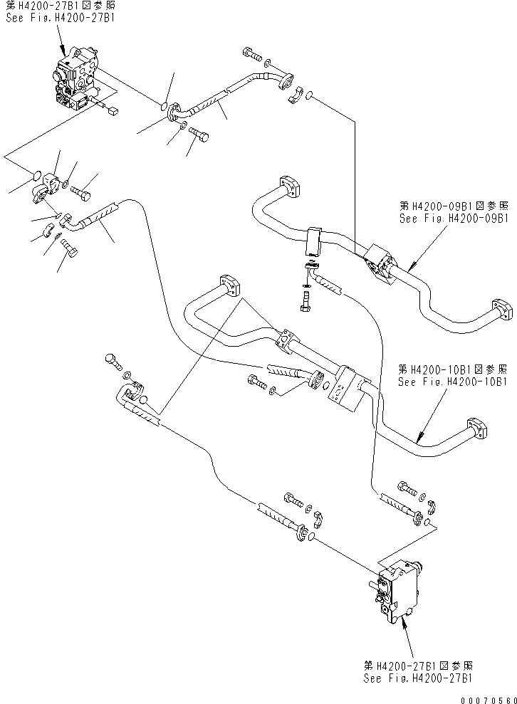 Схема запчастей Komatsu WA600-3 - ГИДРАВЛ ЛИНИЯ (ЛИНИЯ ГИДРОЦИЛИНДРА ПОДЪЕМА) (С ECSS)(№-) ГИДРАВЛИКА
