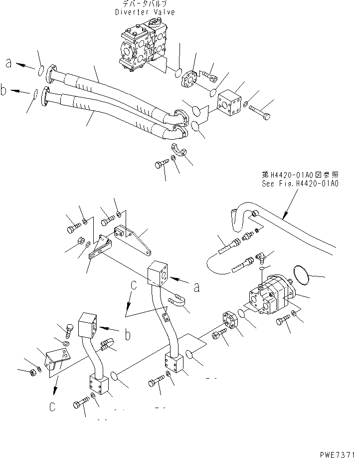 Схема запчастей Komatsu WA600-3 - ГИДРОЛИНИЯ ЭКСТРЕННОГО УПРАВЛЕНИЯ (ПЕРЕПУСКН. КЛАПАН - НАСОС)(№-) ГИДРАВЛИКА