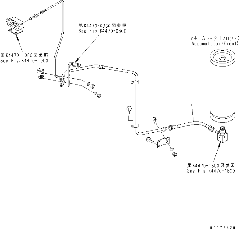 Схема запчастей Komatsu WA600-3 - УПРАВЛ-Е ТОРМОЗОМ (АККУМУЛЯТОР ВОЗВРАТН. ЛИНИЯ) (СПЕЦ-Я -40С)(№-) КАБИНА ОПЕРАТОРА И СИСТЕМА УПРАВЛЕНИЯ