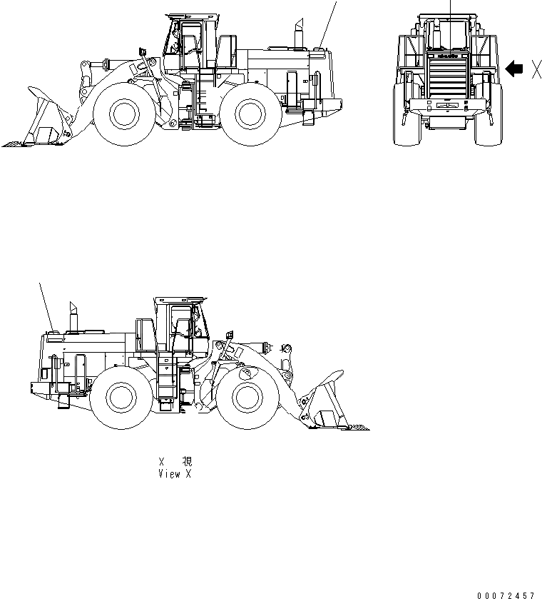 Схема запчастей Komatsu WA600-3 - КАПОТ (МАРКИРОВКА)(№-) ЧАСТИ КОРПУСА
