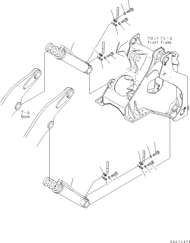Схема запчастей Komatsu WA600-3 - ГИДРОЦИЛИНДР ПОДЪЕМА(№-) РАБОЧЕЕ ОБОРУДОВАНИЕ