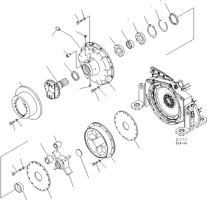 Схема запчастей Komatsu WA600-6 - ДВИГАТЕЛЬ (ДЕМПФЕР)(№7-) КОМПОНЕНТЫ ДВИГАТЕЛЯ