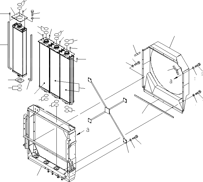 Схема запчастей Komatsu WA600-6 - РАДИАТОР (ВНУТР. ЧАСТИ¤ /)(№7-) СИСТЕМА ОХЛАЖДЕНИЯ