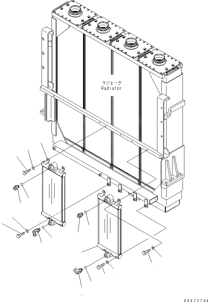 Схема запчастей Komatsu WA600-6 - РАДИАТОР (ОхЛАДИТЕЛЬ ТОРМОЗОВ) (С ВСАСЫВ. ВЕНТИЛЯТОРОМ)(№7-) СИСТЕМА ОХЛАЖДЕНИЯ