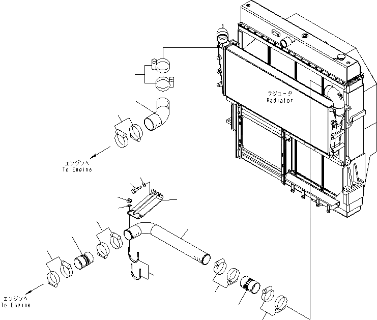 Схема запчастей Komatsu WA600-6 - РАДИАТОР (ТРУБКИ ПОСЛЕОХЛАДИТЕЛЯ)(№-) СИСТЕМА ОХЛАЖДЕНИЯ