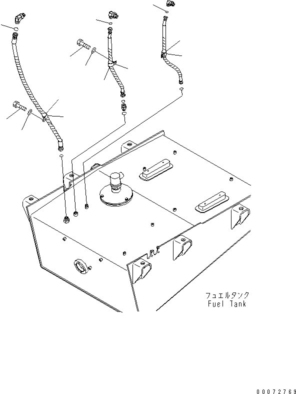 Схема запчастей Komatsu WA600-6 - ТОПЛИВОПРОВОД. ЭЛЕМЕНТЫ КРЕПЛЕНИЯ (ДЛЯ ТОПЛИВН. БЫСТР. ЗАПРАВ.)(№7-) ТОПЛИВН. БАК. AND КОМПОНЕНТЫ