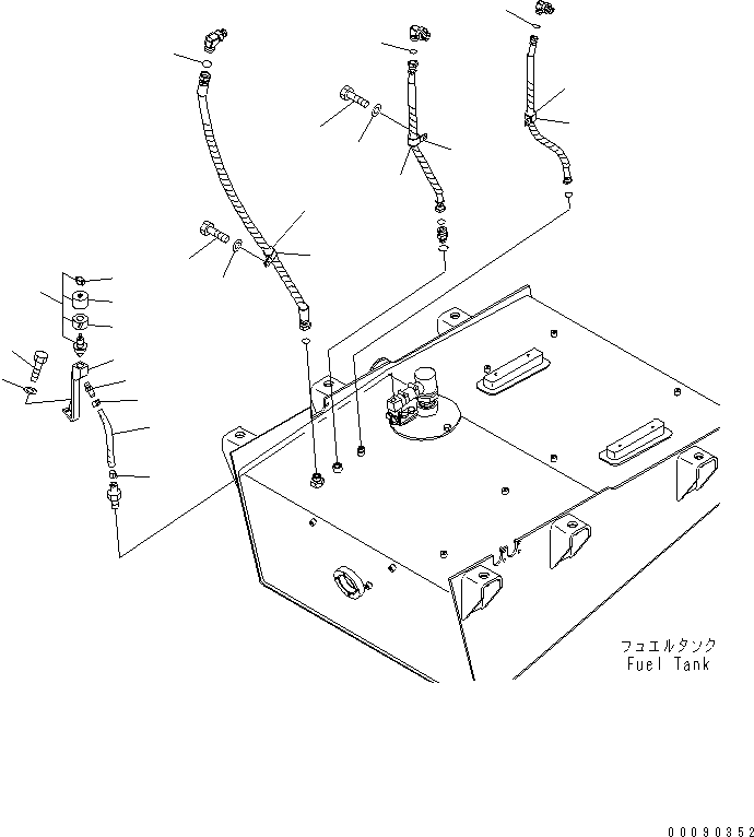 Схема запчастей Komatsu WA600-6 - ТОПЛИВОПРОВОД. ЭЛЕМЕНТЫ КРЕПЛЕНИЯ (ДЛЯ ТОПЛИВН. БЫСТР. ЗАПРАВ.)(№-) ТОПЛИВН. БАК. AND КОМПОНЕНТЫ