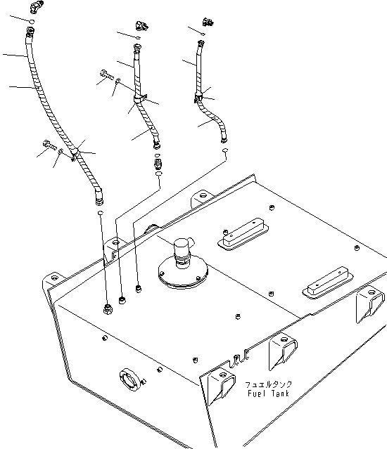Схема запчастей Komatsu WA600-6 - ТОПЛИВОПРОВОД. (ДЛЯ ТОПЛИВН. БЫСТР. ЗАПРАВ.)(№-) ТОПЛИВН. БАК. AND КОМПОНЕНТЫ