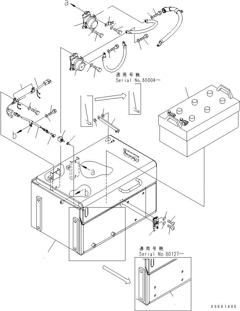Схема запчастей Komatsu WA600-6 - АККУМУЛЯТОР (АККУМУЛЯТОР¤ ЛЕВ.)(№-) ЭЛЕКТРИКА
