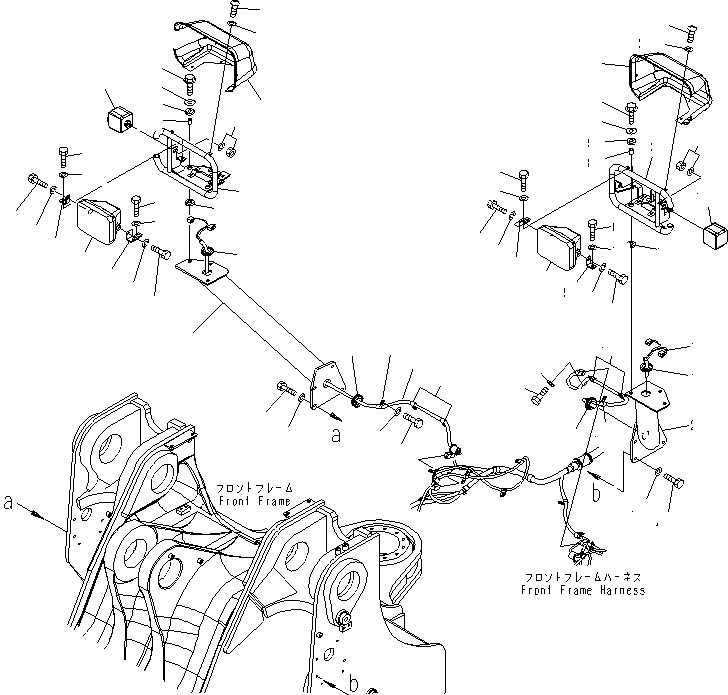 Схема запчастей Komatsu WA600-6 - ПЕРЕДН. ОСВЕЩЕНИЕ (ПЕРЕДНЯЯ ФАРА И КРЕПЛЕНИЕ)(№-) ЭЛЕКТРИКА