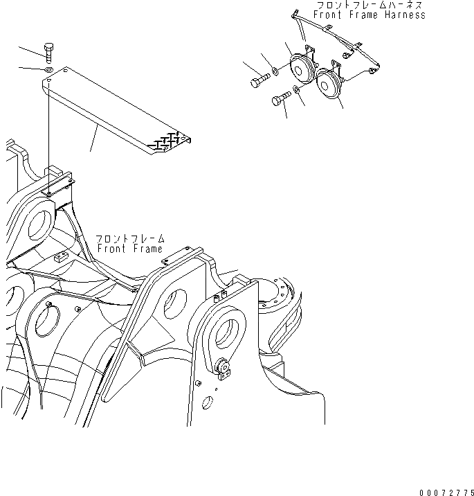 Схема запчастей Komatsu WA600-6 - ЗВУК. СИГНАЛ.(№7-) ЭЛЕКТРИКА
