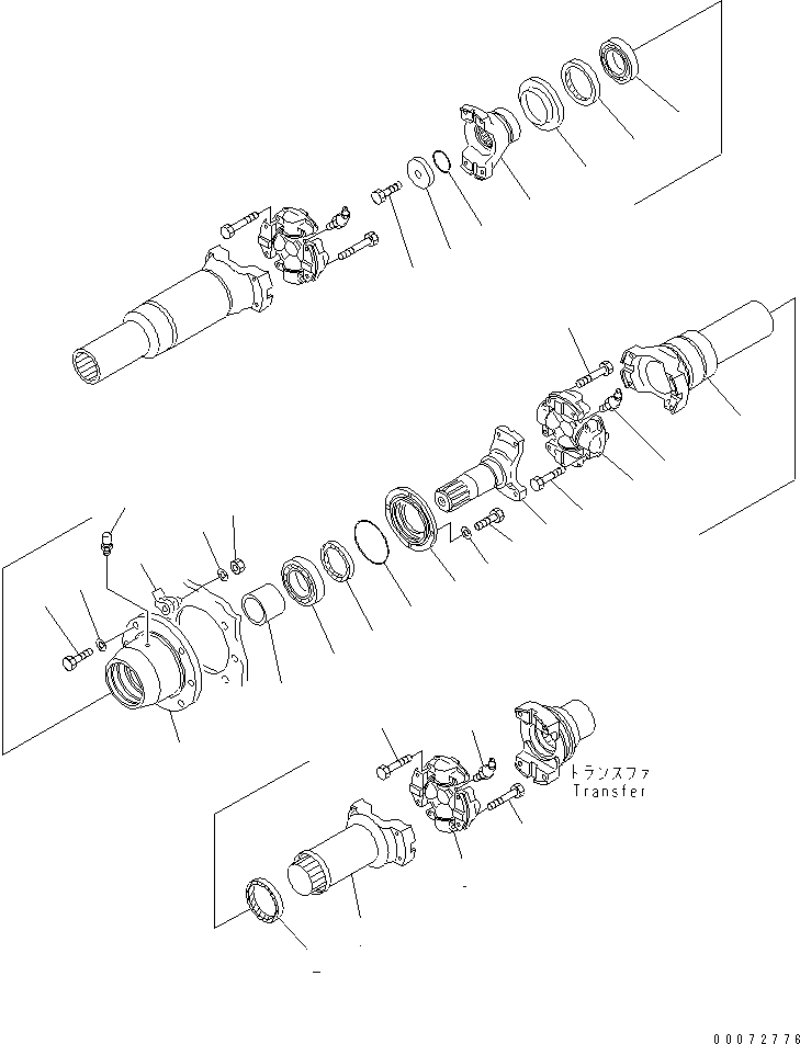 Схема запчастей Komatsu WA600-6 - ВЕДУЩ. ВАЛ (ЦЕНТР.)(№7-) ГИДРОТРАНСФОРМАТОР И ТРАНСМИССИЯ