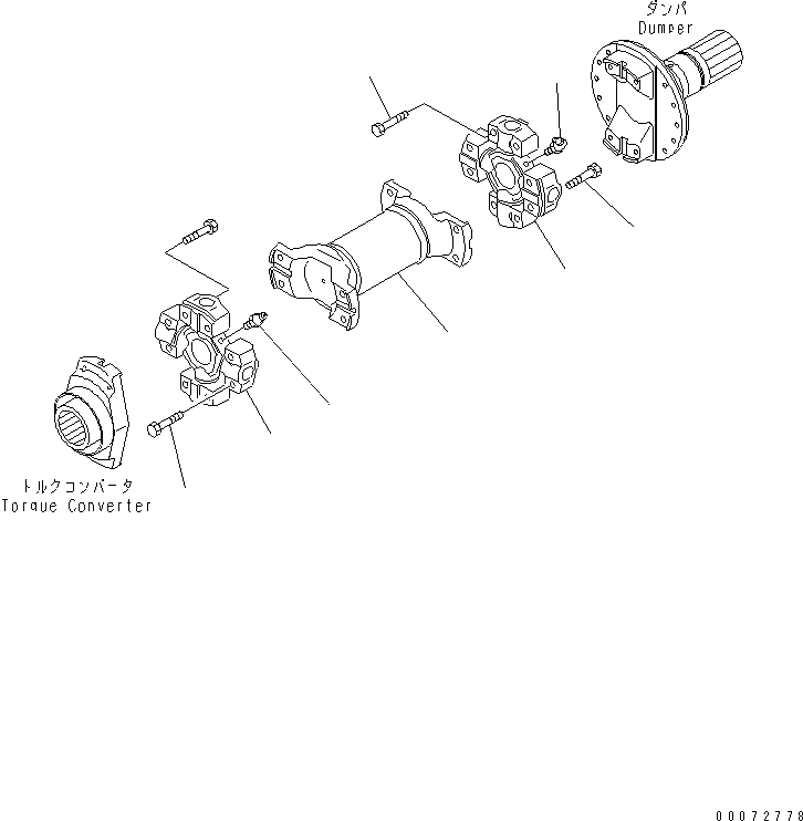 Схема запчастей Komatsu WA600-6 - ГИДРОТРАНСФОРМАТОР И ТРАНСМИССИЯ (ВЕДУЩ. ВАЛ¤ ВЕРХН.)(№7-) ГИДРОТРАНСФОРМАТОР И ТРАНСМИССИЯ