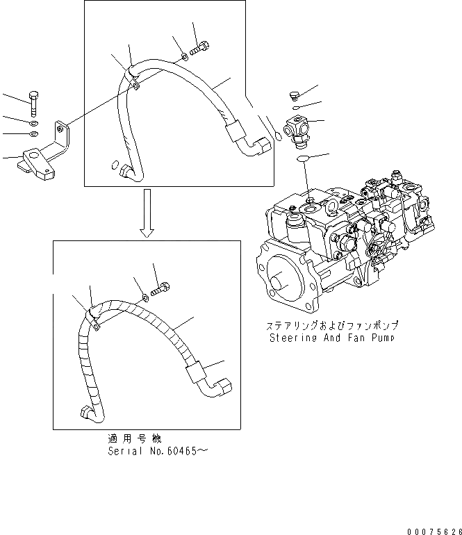 Схема запчастей Komatsu WA600-6 - ГИДРОТРАНСФОРМАТОР И ТРАНСМИССИЯ (НАСОС РУЛЕВ. УПРАВЛ-Я ВОЗВРАТН. ЛИНИЯ)(№7-) ГИДРОТРАНСФОРМАТОР И ТРАНСМИССИЯ