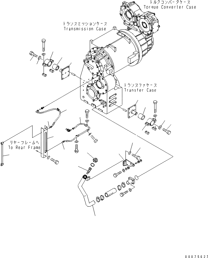 Схема запчастей Komatsu WA600-6 - ГИДРОТРАНСФОРМАТОР И ТРАНСМИССИЯ (ЭЛЕМЕНТЫ КРЕПЛЕНИЯ)(№-) ГИДРОТРАНСФОРМАТОР И ТРАНСМИССИЯ
