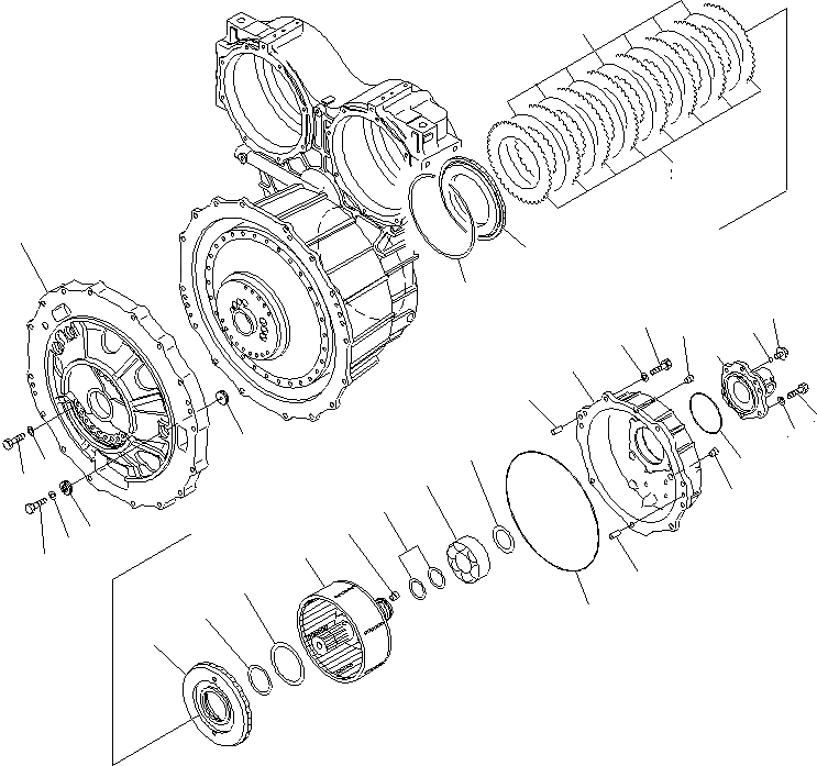 Схема запчастей Komatsu WA600-6 - ГИДРОТРАНСФОРМАТОР (КОЖУХ)(№-) ГИДРОТРАНСФОРМАТОР И ТРАНСМИССИЯ