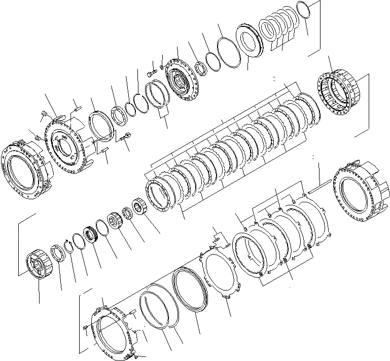 Схема запчастей Komatsu WA600-6 - ТРАНСМИССИЯ (4 И 2 КОЖУХ)(№-) ГИДРОТРАНСФОРМАТОР И ТРАНСМИССИЯ
