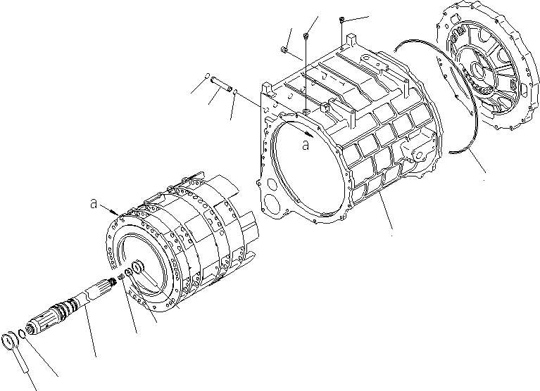 Схема запчастей Komatsu WA600-6 - ТРАНСМИССИЯ (КОРПУС И ВХОДН. ВАЛ)(№-) ГИДРОТРАНСФОРМАТОР И ТРАНСМИССИЯ