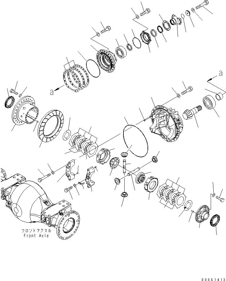 Схема запчастей Komatsu WA600-6 - ПЕРЕДНИЙ МОСТ (ДИФФЕРЕНЦ. И ЭЛЕМЕНТЫ КРЕПЛЕНИЯ) (ANTI SLIP DEFFERENTIAL)(№7-) ГИДРОТРАНСФОРМАТОР И ТРАНСМИССИЯ