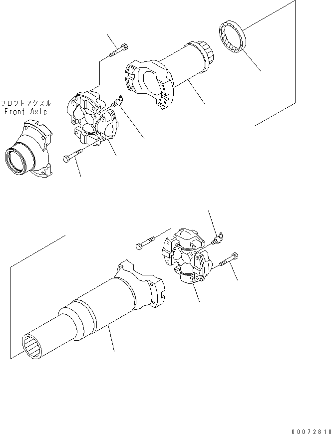 Схема запчастей Komatsu WA600-6 - ПЕРЕДНИЙ МОСТ (ВЕДУЩ. ВАЛ¤ ЦЕНТР.)(№7-) ГИДРОТРАНСФОРМАТОР И ТРАНСМИССИЯ