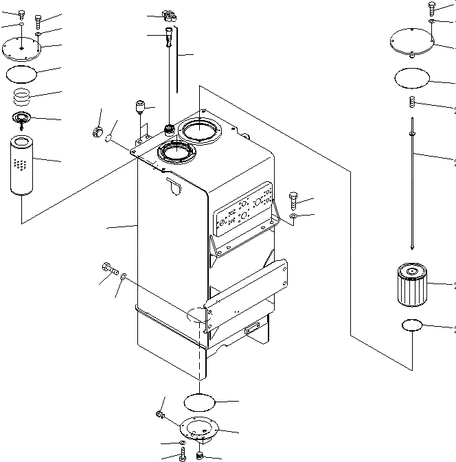 Схема запчастей Komatsu WA600-6 - ГИДРАВЛ МАСЛ. БАК (С МАСЛ. FILER ЗАМОК КРЫШКИ)(-ЯC)(№-) ГИДРАВЛИКА