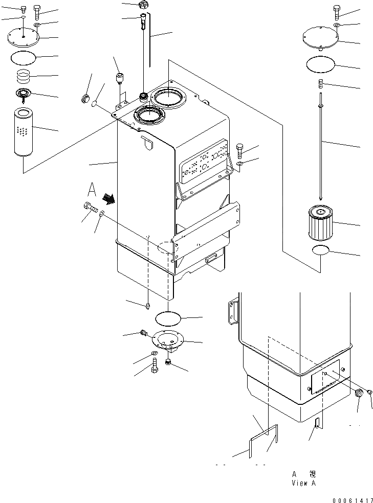 Схема запчастей Komatsu WA600-6 - ГИДРАВЛ МАСЛ. БАК (ДЛЯ АВТОМАТИЧ. СМАЗ.)(№-) ГИДРАВЛИКА