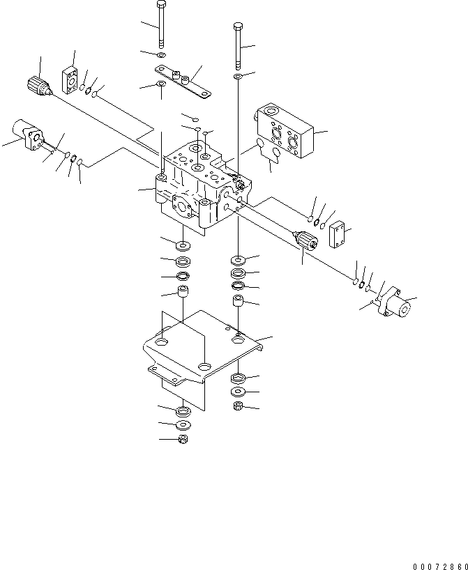 Схема запчастей Komatsu WA600-6 - КЛАПАН УПРАВЛЕНИЯ ПОВОРОТОМ(№7-) ГИДРАВЛИКА
