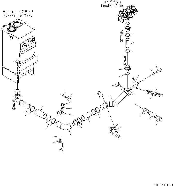 Схема запчастей Komatsu WA600-6 - ГИДРАВЛ ЛИНИЯ (ВСАСЫВ. ЛИНИЯ¤ /)(№7-) ГИДРАВЛИКА