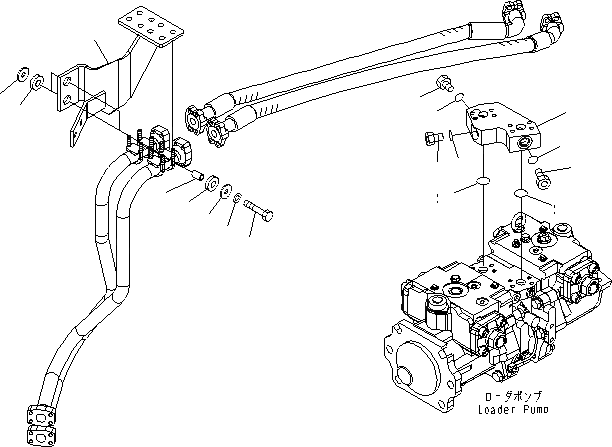 Схема запчастей Komatsu WA600-6 - ГИДРАВЛ ЛИНИЯ (ЛИНИЯ ПОДАЧИ¤ /)(№-) ГИДРАВЛИКА