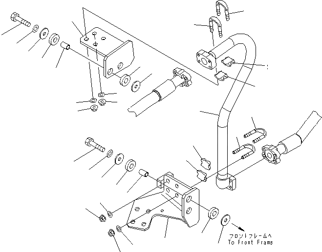 Схема запчастей Komatsu WA600-6 - ГИДРАВЛ ЛИНИЯ (ПЕРЕДН. ЛИНИЯ¤ /)(№7-) ГИДРАВЛИКА